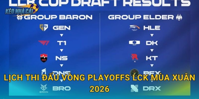 Lịch thi đấu vòng Playoffs LCK Mùa Xuân 2026 chính thức – Kèo nhà cái cập nhật đầy đủ bracket quyết đấu 1 Lịch thi đấu vòng Playoffs LCK Mùa Xuân 2026 chính thức – Kèo nhà cái cập nhật đầy đủ bracket quyết đấu